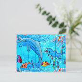 carte postale des dauphins nageant (Debout devant)