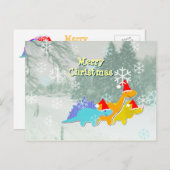 Carte postale des Dinosaures de Noël (Devant / Derrière)