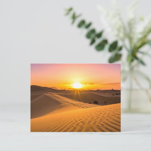 Carte postale des dunes au coucher du soleil dans (Debout devant)