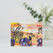 Carte postale des éléphants indiens (Debout devant)