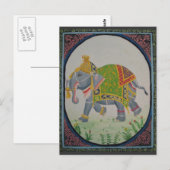 Carte postale des éléphants indiens (Devant / Derrière)