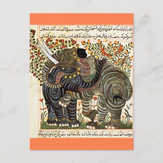Carte postale des éléphants perses (Devant)