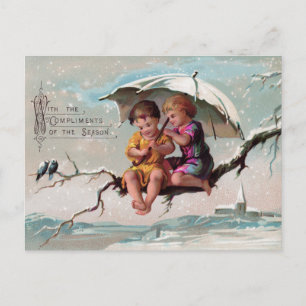 Carte postale des enfants dans la cime des arbres