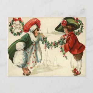 Carte Postale Des Enfants Dehors Dans La Neige
