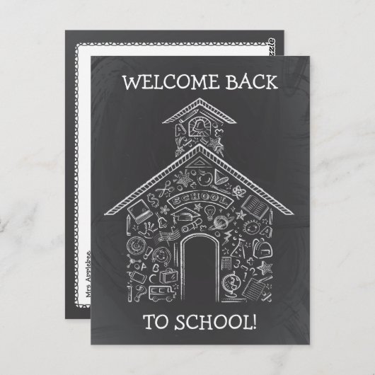 Carte postale des enseignants de l'école (Devant / Derrière)