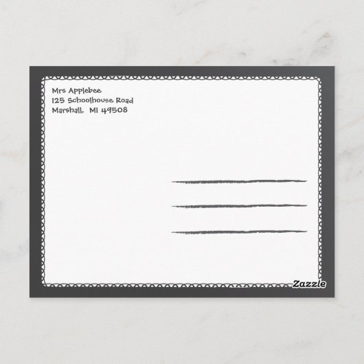 Carte postale des enseignants de l'école (Dos)