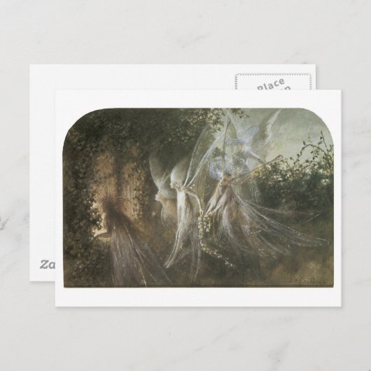 Carte Postale Des Fées À Travers Un Arc Gothique, 1864 (Devant / Derrière)