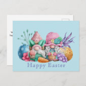 Carte postale des fêtes de Pâques mignonnes (Devant / Derrière)