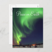 Carte postale des fêtes des aurores boréales (Devant / Derrière)