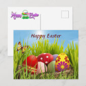 Carte postale des fêtes des oeufs de Pâques (Devant / Derrière)