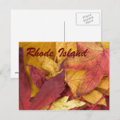 Carte postale des feuilles d'automne de Rhode Isla (Devant / Derrière)