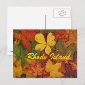 Carte postale des feuilles d'automne de Rhode Isla (Devant / Derrière)