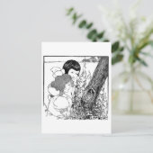 Carte Postale Des Filles Trouvées Un Nid D'Oiseaux (Debout devant)