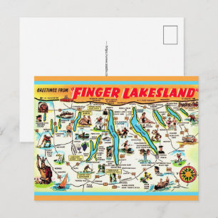 Carte postale des Finger Lakes de New York