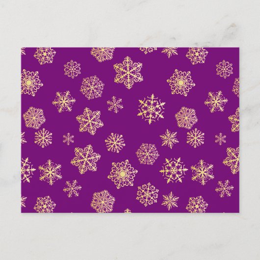 Carte Postale Des flocons de neige dorés sur un arrière - plan v (Devant)