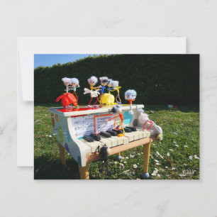 Carte Postale Des fubby sur le piano qui font de la musique et d
