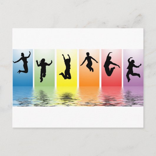 Carte Postale des gens sautant dans l'eau (Devant)