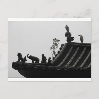Carte postale des hérons sur le temple