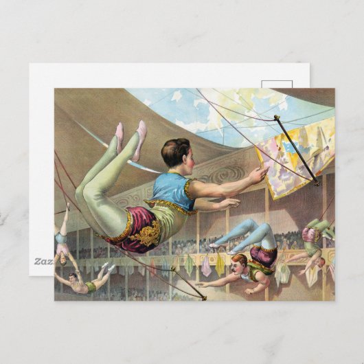 Carte Postale Des Hommes acrobates Interprétant Un Cirque (Devant / Derrière)