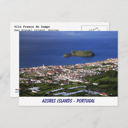 Carte postale des îles Açores (Devant / Derrière)
