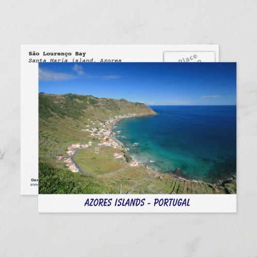 Carte postale des îles Açores (Devant / Derrière)