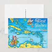 Carte postale des îles des Indes occidentales (Devant / Derrière)