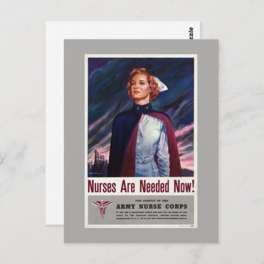 Carte Postale Des infirmières sont nécessaires maintenant - Post (Devant / Derrière)
