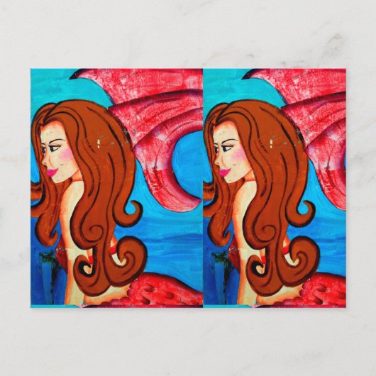 carte postale des jumeaux mermaid (Devant)