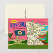 Carte postale des lacs du Minnesota  (Devant / Derrière)