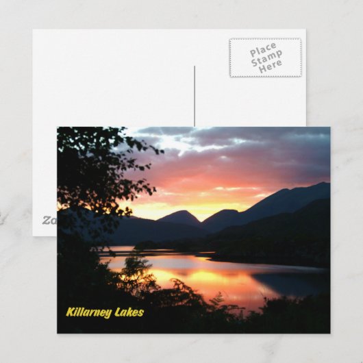 Carte postale des lacs Killarney (Devant / Derrière)