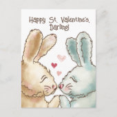 Carte postale des lapins mignons Valentine (Devant)