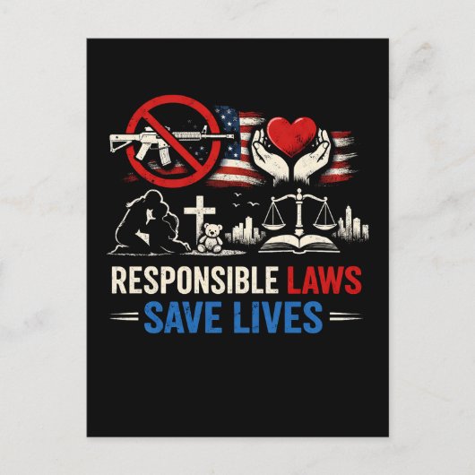 Carte Postale Des lois responsables sauvent des vies (Devant)
