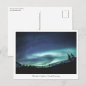 Carte postale des lumières du Nord de la Norvège (Devant / Derrière)