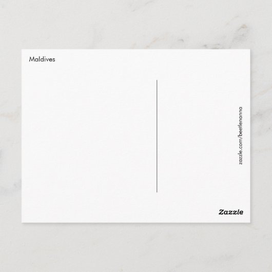 Carte postale des Maldives (Dos)