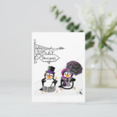 Carte postale des manchots Steampunk (Debout devant)