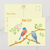 Carte postale des merles bleus (Devant / Derrière)