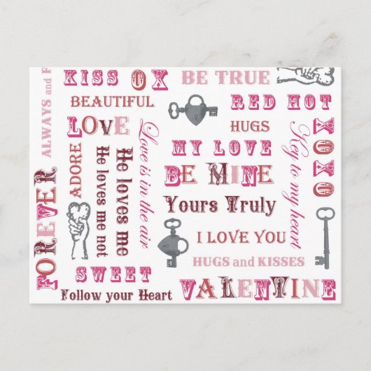 Carte postale des messages Valentine (Devant)