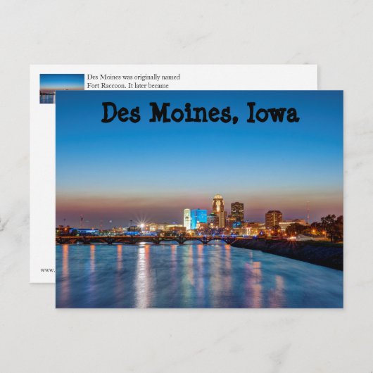Carte Postale Des Moines (Devant / Derrière)
