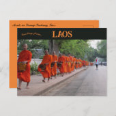 Carte postale des moines à Luang Prabang Laos (Devant / Derrière)