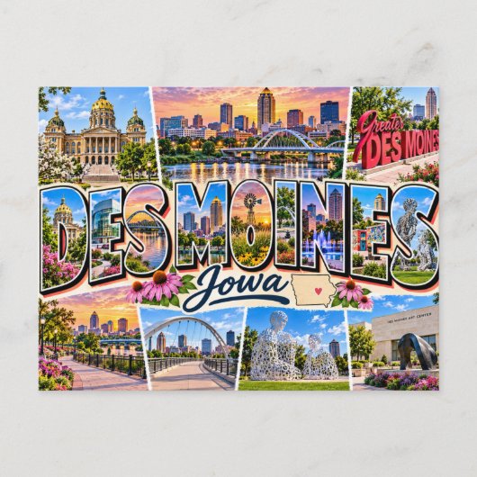 Carte Postale Des Moines, Iowa  (Devant)