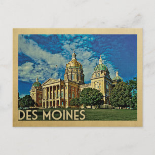 Carte Postale Des Moines Iowa Vintage voyage