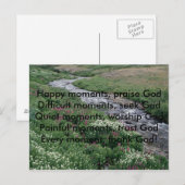 Carte Postale , Des moments heureux, louez DieuMoment difficile. (Devant / Derrière)