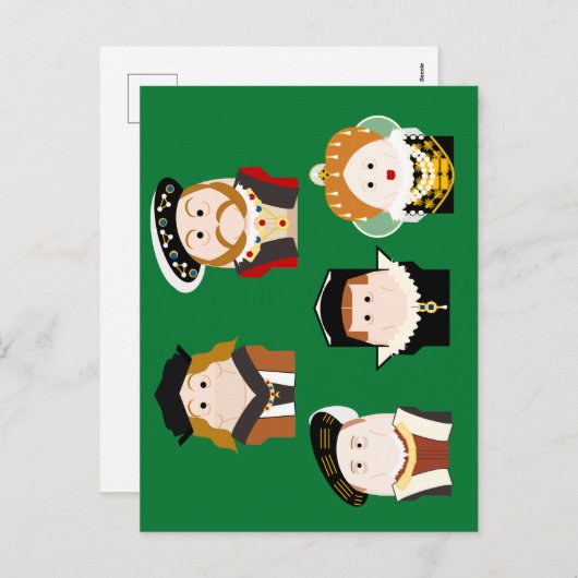 Carte postale des Monarques de Tudor (Devant / Derrière)