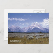 Carte postale des montagnes du Wyoming (Devant / Derrière)