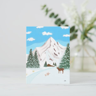 Carte postale des montagnes enneigées
