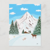 Carte postale des montagnes enneigées (Devant)