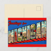 Carte postale des monuments du Michigan (Devant / Derrière)