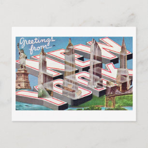 Carte postale des monuments historiques vintage de