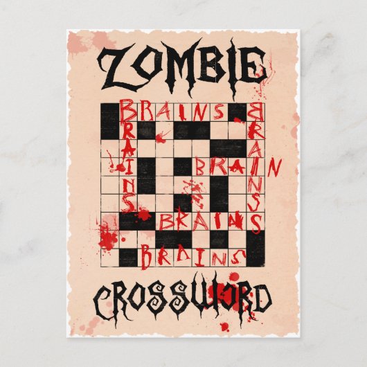 Carte postale des mots croisés Zombie (Devant)