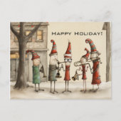 Carte postale des musiciens de rue de Noël (Devant)